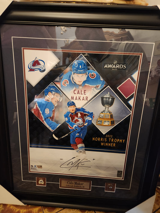 Hockey Colorado Avalanche Cale Makar Autographed 16x20 Framed Photo
