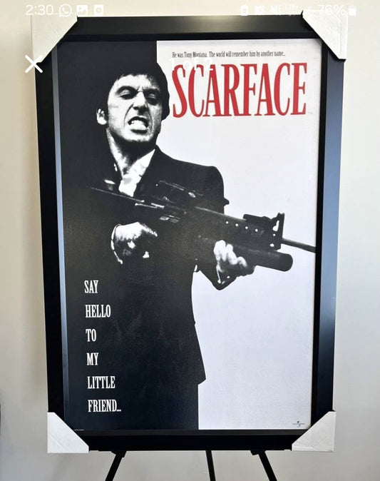 28x40 Scarface Al Pacino Textured Fine Art Print Frame