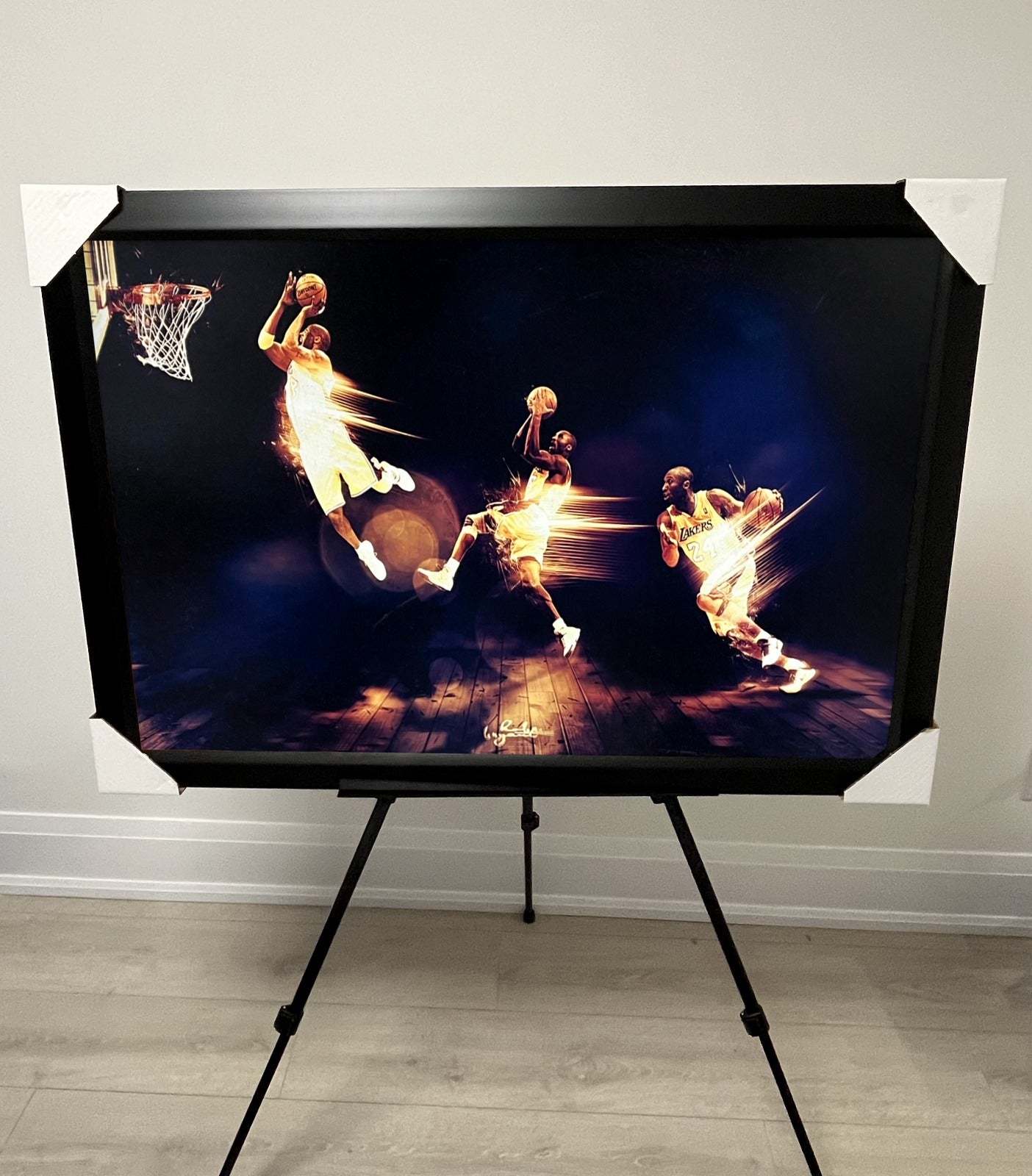 21x16 NBA LA Lakers Kobe Bryant Textured Fine Art Print