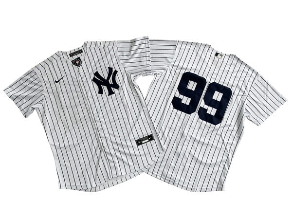 New York Yankees Judge White Pinstripe No Name Only Number Baseball Jersey Size Mens Medium