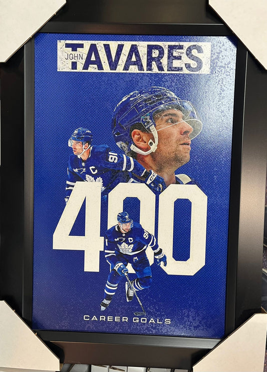 21x16 Toronto Maple Leafs John Tavares 400 Goals Collage Textured Fine Art Print