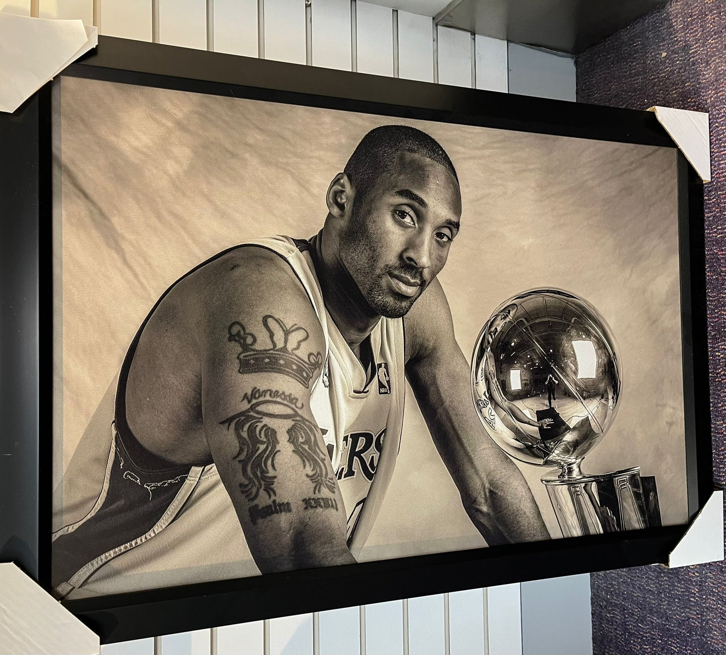 21x16 NBA LA Lakers Kobe Bryant Textured Fine Art Print