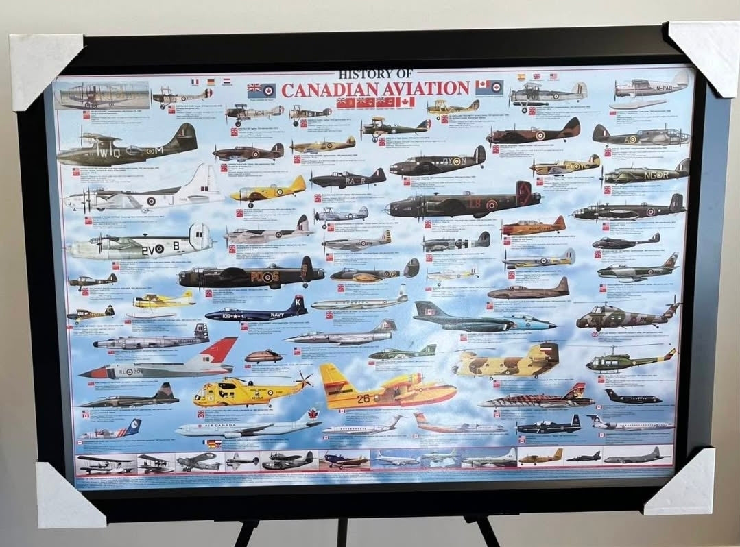 26x38 Military Canadian Aviation History Airplanes Textured Fine Art Print