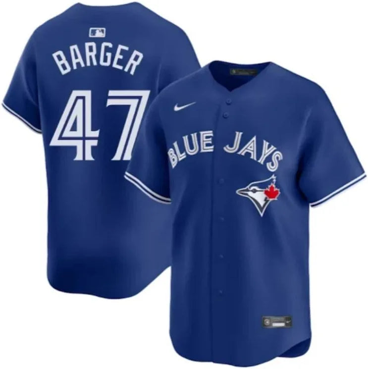 Toronto Blue Jays 50th Patch Barger Dark Blue Baseball Jersey Size Womens Medium