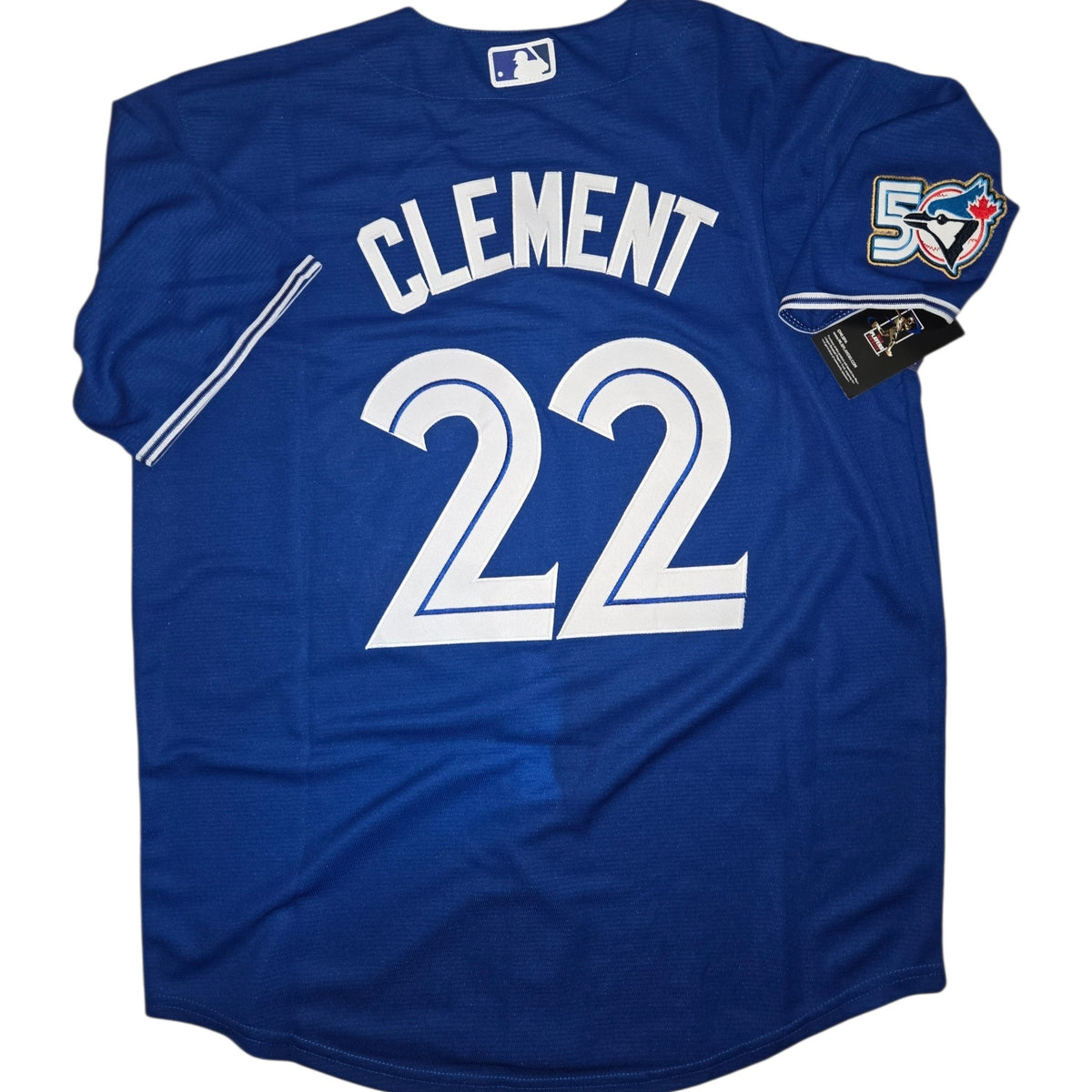 Toronto Blue Jays 50th Patch Clement Dark Blue Baseball Jersey Size Mens Small
