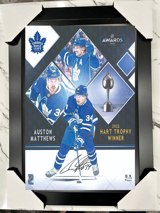 21x16 Toronto Maple Leafs Auston Matthews Textured Fine Art Print