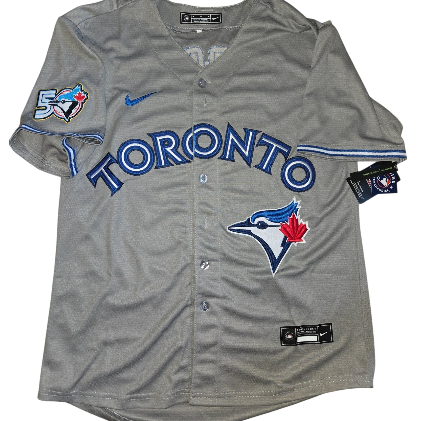Toronto Blue Jays 50th Patch Okamoto Gray Red Baseball Jersey Size Mens XXXL