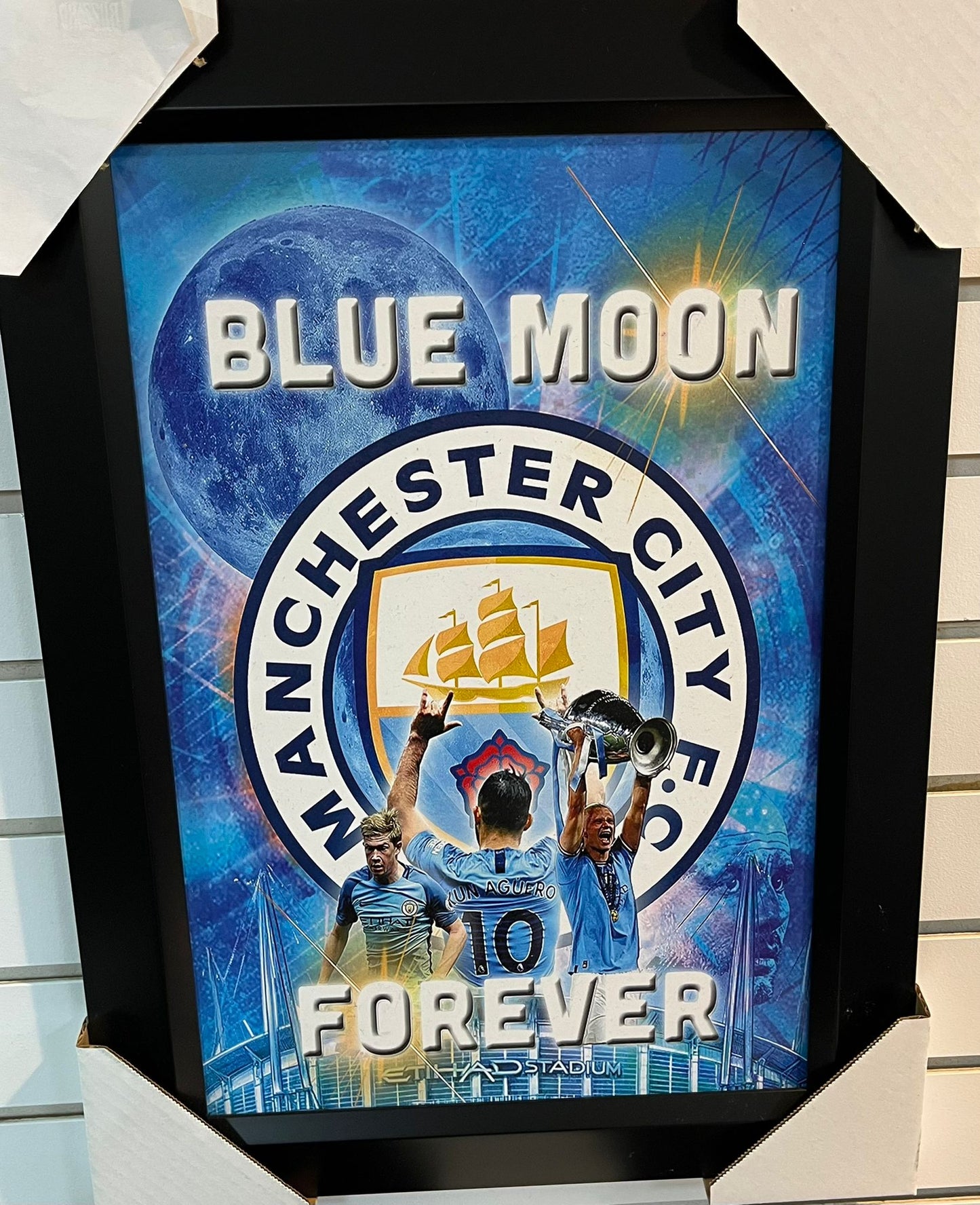 21x16 Soccer Manchester City Textured Fine Art Print