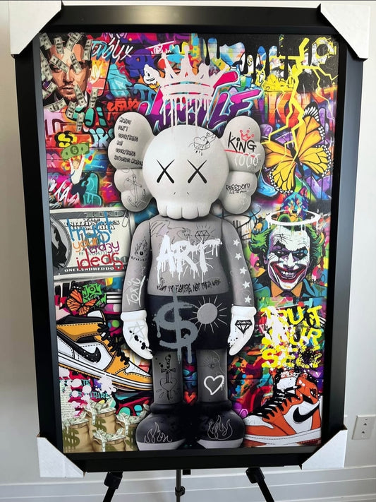 28x38 Kaws Reproduction Graffitti Style Textured Fine Art Print