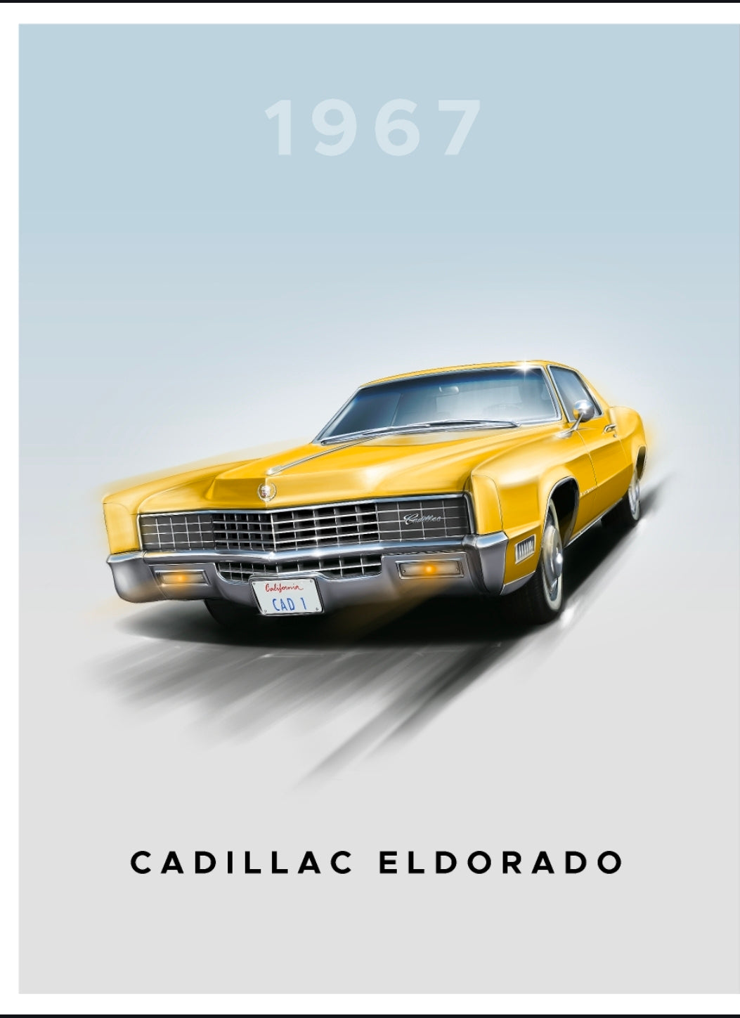 26x38 Wall Art Automotive 1967 Cadillac Eldorado Textured Fine Art Print