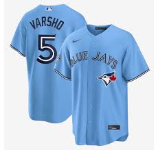 Toronto Blue Jays 50th Patch Varsho Light Blue Baseball Jersey Size Womens Large