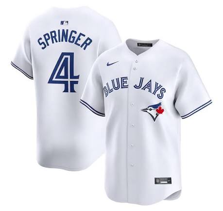 Toronto Blue Jays 50th Patch Springer White Baseball Jersey Size Mens Large