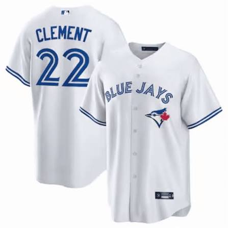 Toronto Blue Jays 50th Patch Clement White Baseball Jersey Size Womens Large
