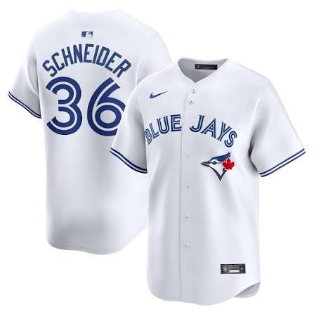Toronto Blue Jays 50th Patch Schneider White Baseball Jersey Size Mens Medium
