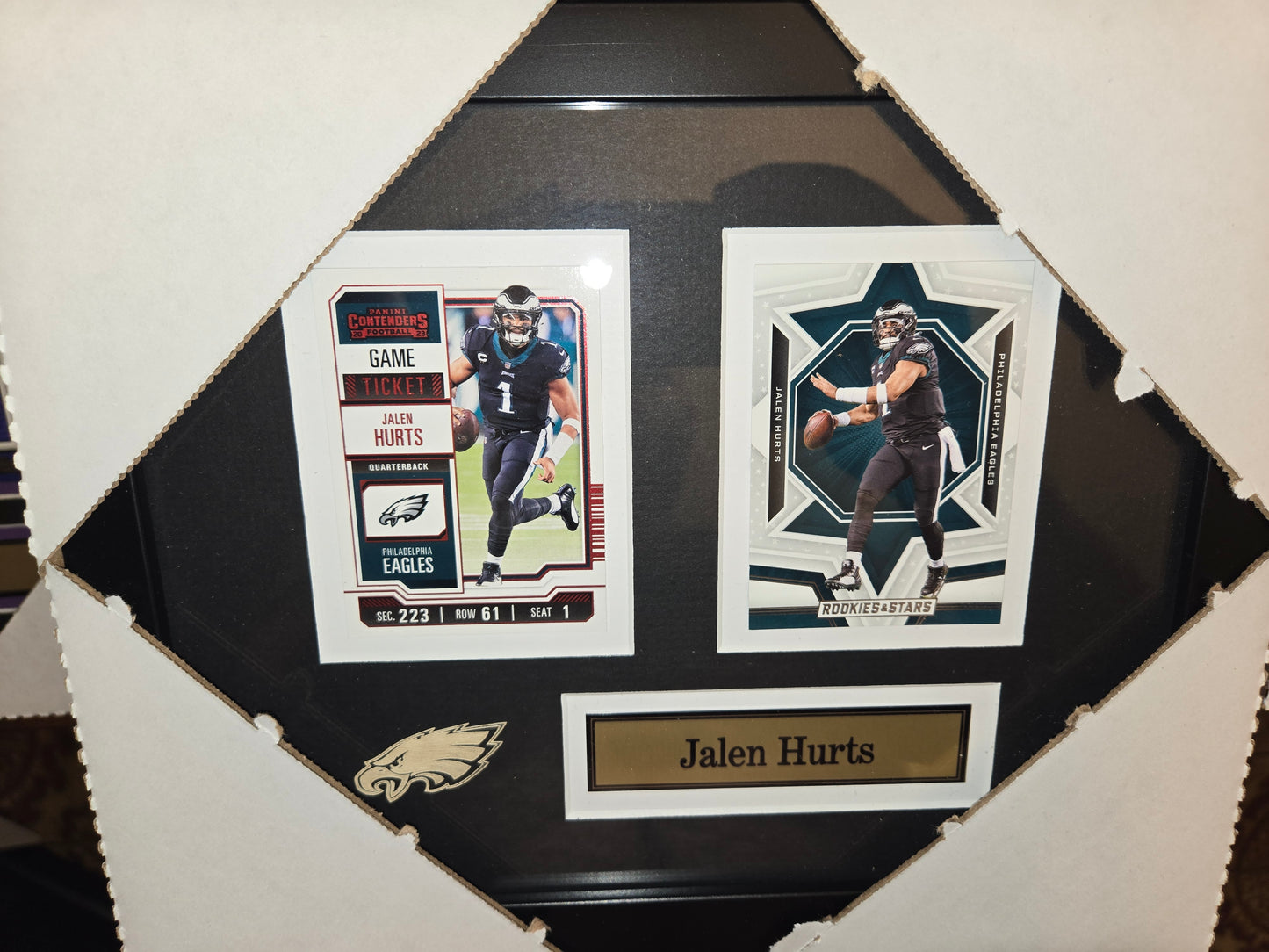 12x10 NFL Philadelphia Eagles Jalen Hurts 2 Card Collector Frame
