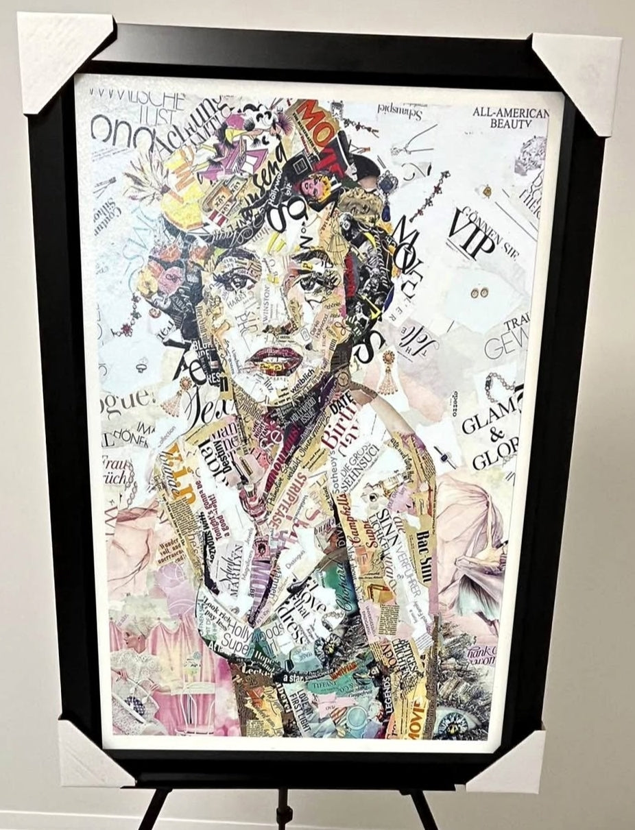 26x38 Marilyn Monroe Textured Fine Art Print Frame