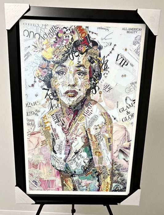 26x38 Marilyn Monroe Textured Fine Art Print Frame