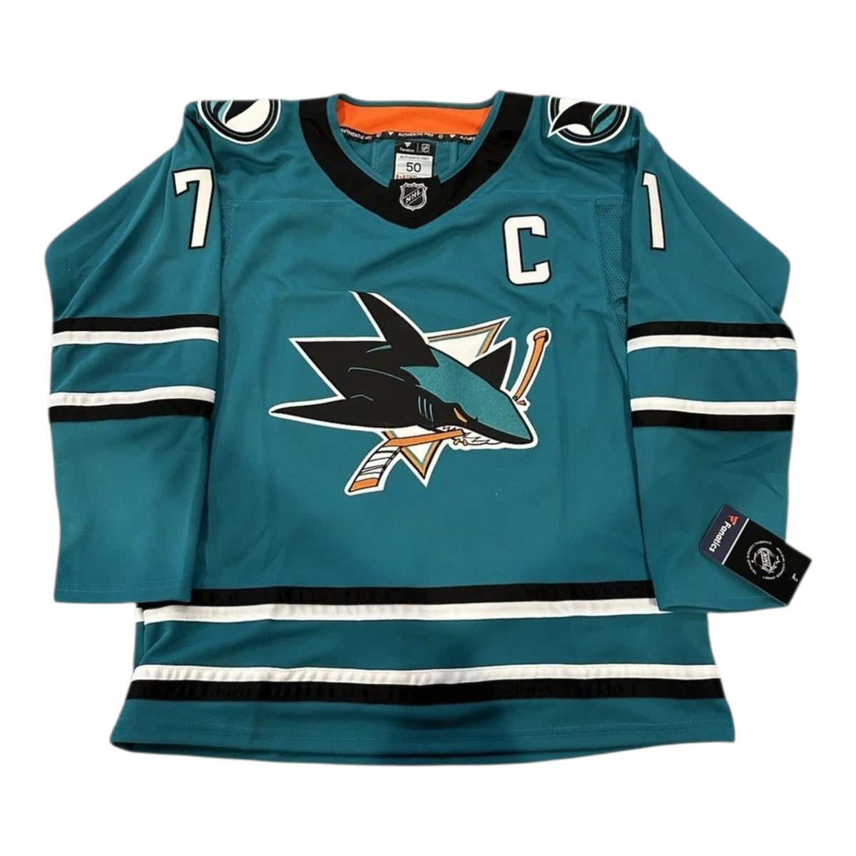 San Jose Sharks Macklin Celebrini Captain C Home Hockey Jersey Mens Size XXL