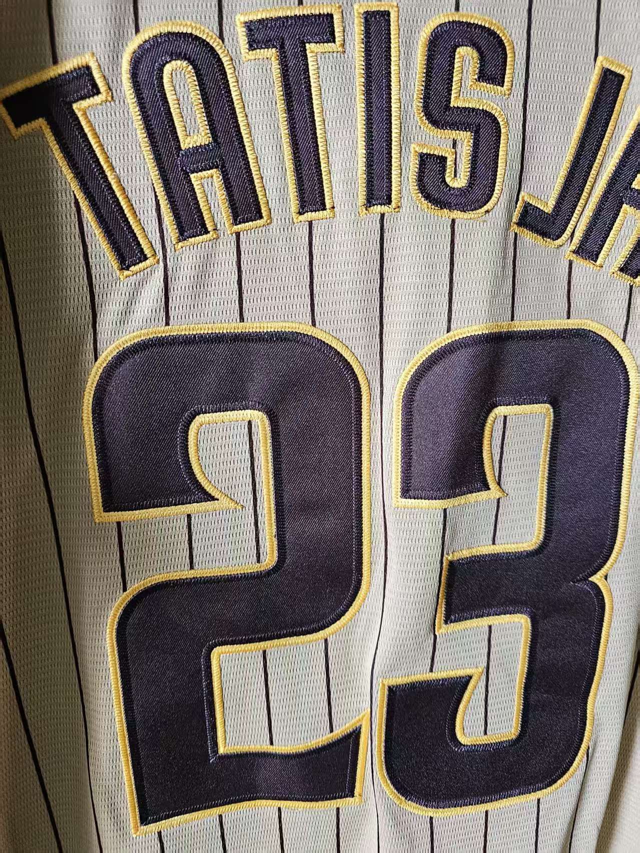 San Diego Padres Tatis Jr Brown Pinstripe Baseball Jersey Size Mens Large