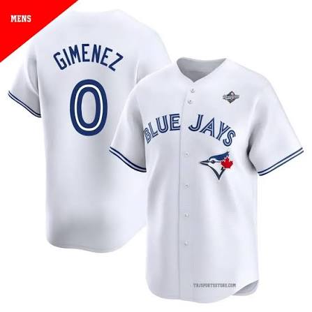 Toronto Blue Jays 50th Patch Gimenez White Baseball Jersey Size Mens Small