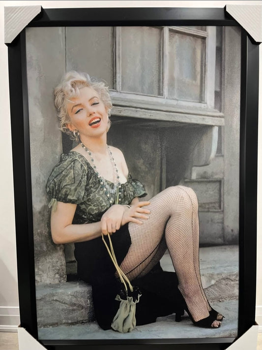 26x38 Marilyn Monroe Textured Fine Art Print Frame