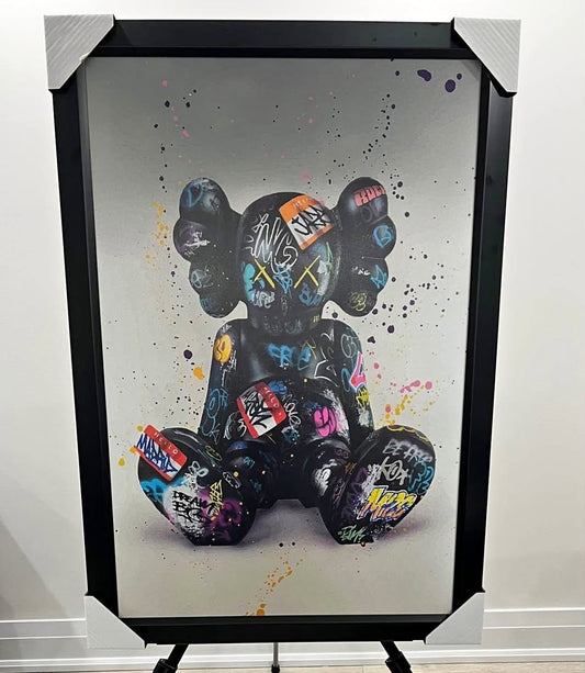 28x38 Kaws Reproduction Graffitti Style Textured Fine Art Print