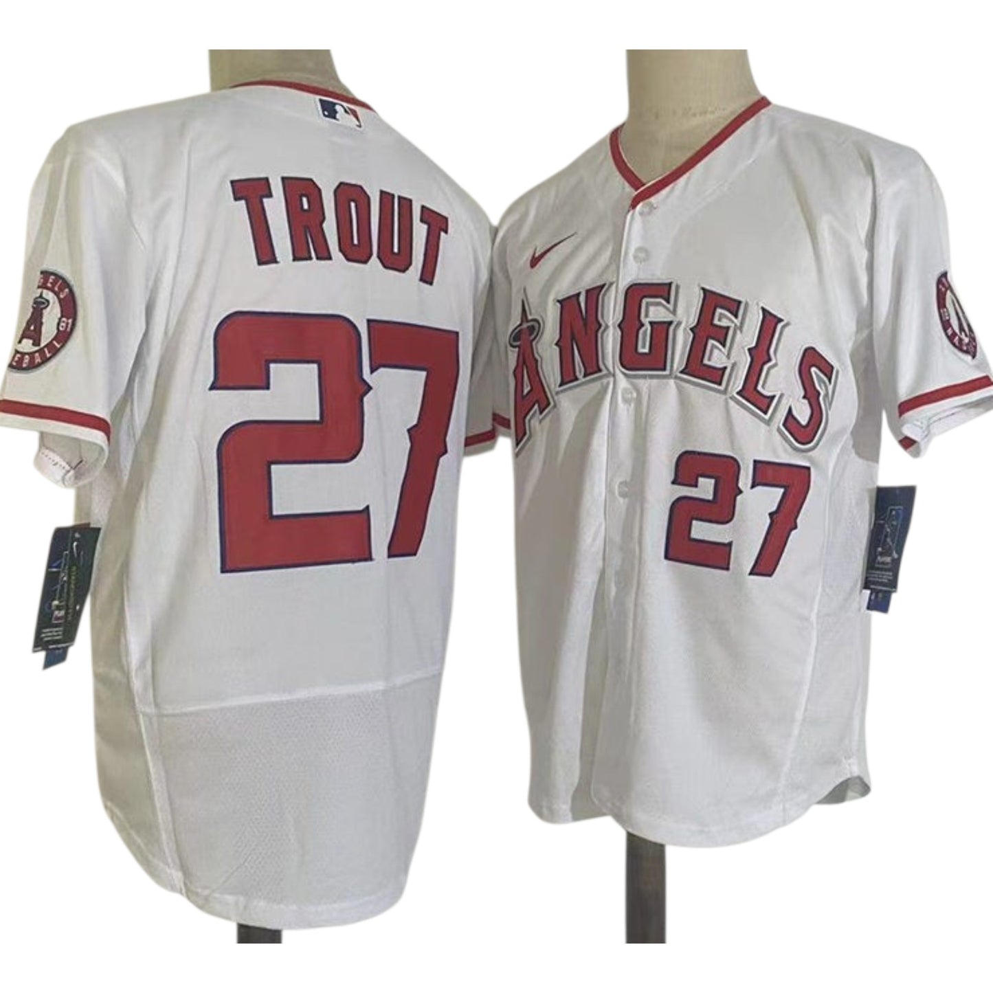 Los Angeles Angels of Anaheim Trout White Baseball Jersey Size Mens XL