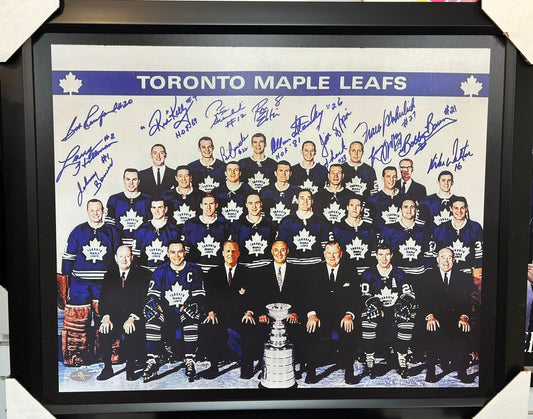 21x16 Toronto Maple Leafs 1967 Stanley Cup Champions Facsimile Autograph Team Photo Textured Fine Art Print