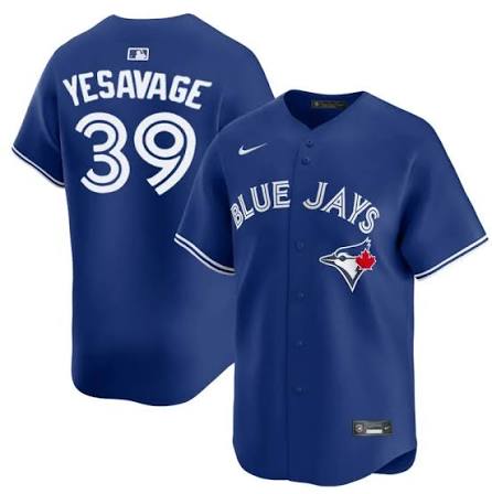 Toronto Blue Jays 50th Patch Yesavage Dark Blue Baseball Jersey Size Womens Medium