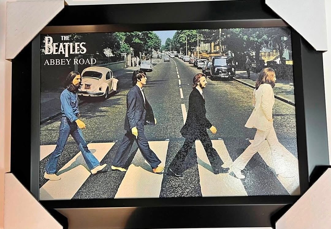 21x16 The Beatles Textured Fine Art Print Frame