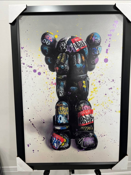 28x38 Kaws Reproduction Graffitti Style Textured Fine Art Print