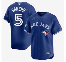 Toronto Blue Jays 50th Patch Varsho Dark Blue Baseball Jersey Size Mens Medium