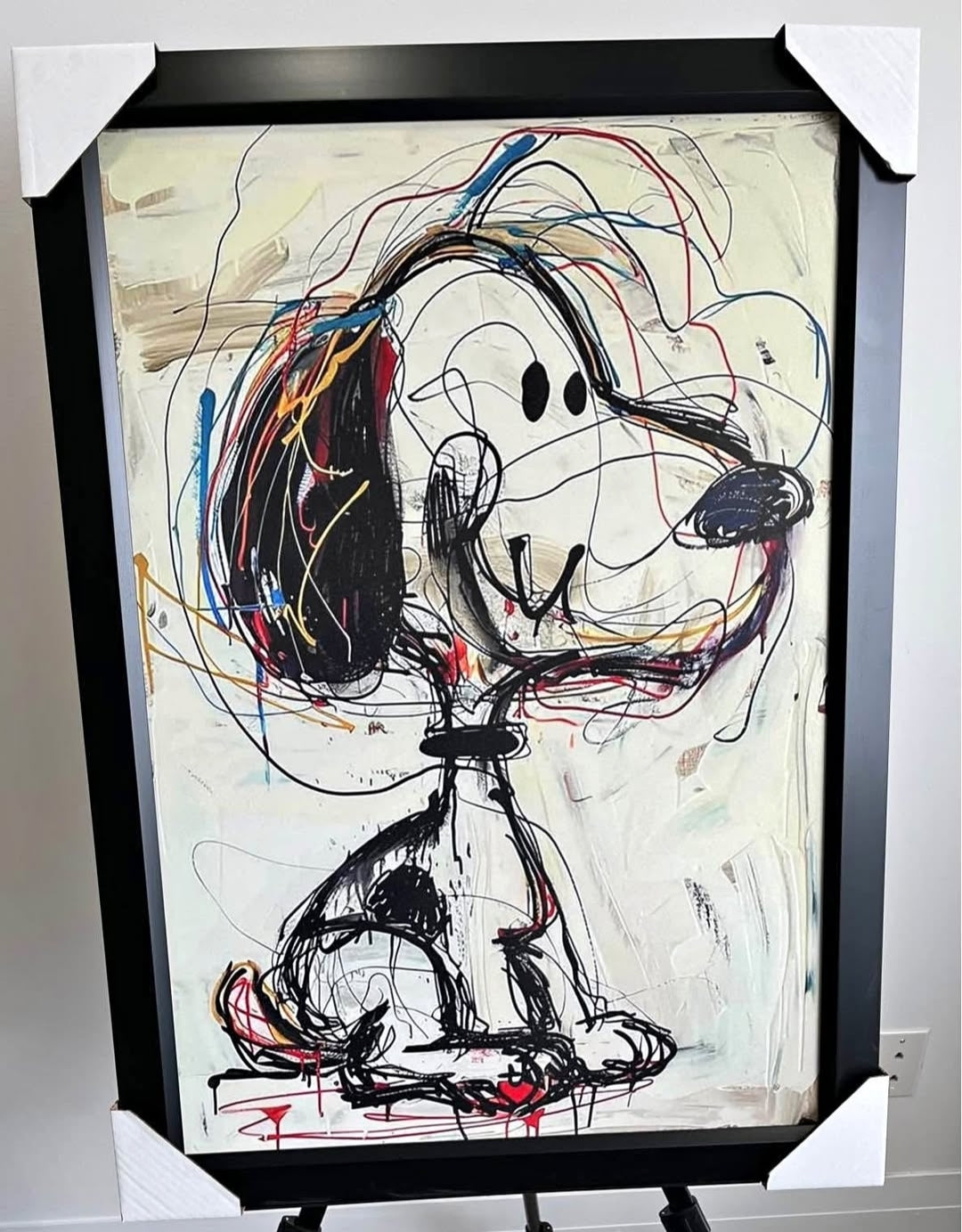 26x36 Snoopy Peanuts Reproduction Graffitti Style Textured Fine Art Print