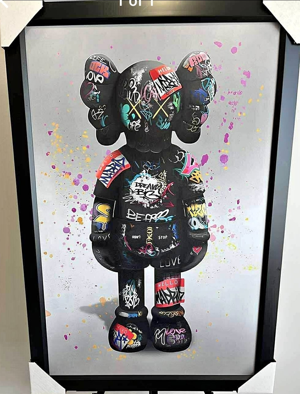 28x38 Kaws Reproduction Graffitti Style Textured Fine Art Print