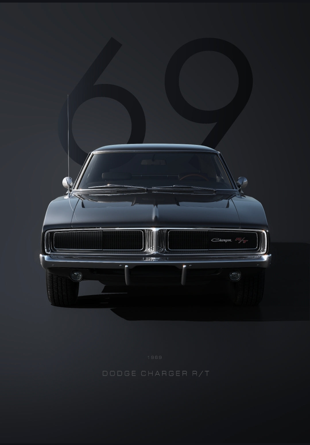 26x38 Wall Art Automotive 1969 Dodge Charger Textured Fine Art Print