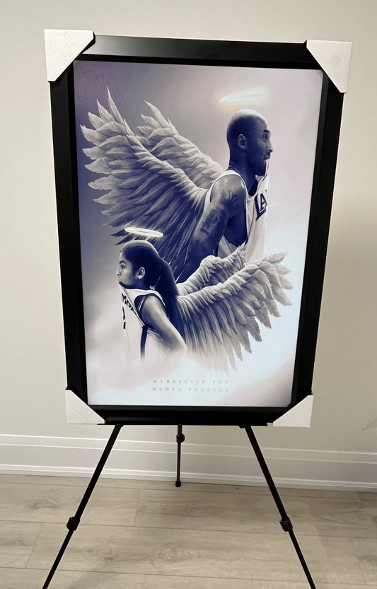 26x38 Los Angeles Lakers Kobe Bryant Textured Fine Art Print