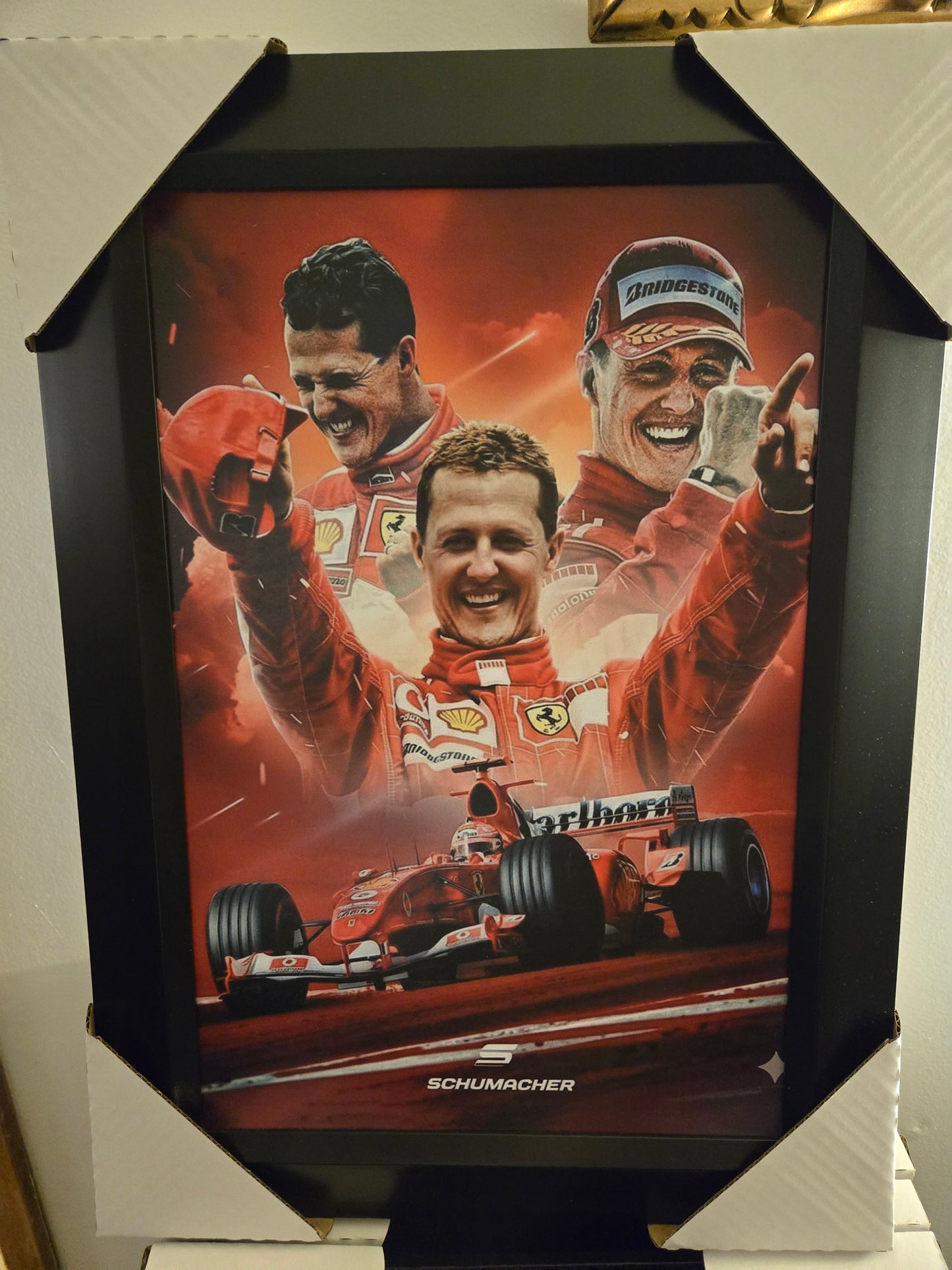 21x16 F1 Michael Schumacher Ferrari Textured Fine Art Print