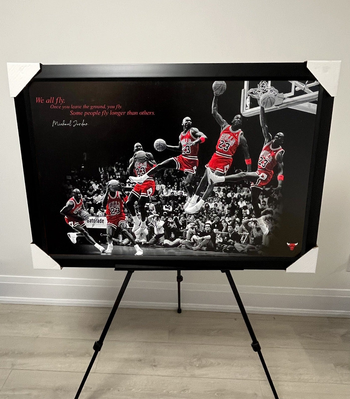 21x16 Chicago Bulls Michael Jordan Textured Fine Art Print
