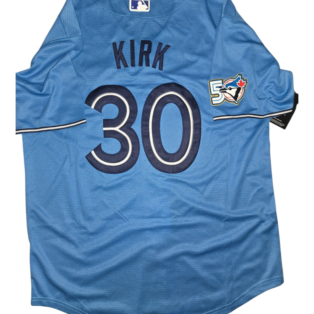 Toronto Blue Jays 50th Patch Kirk Light Blue Baseball Jersey Size Womens Medium