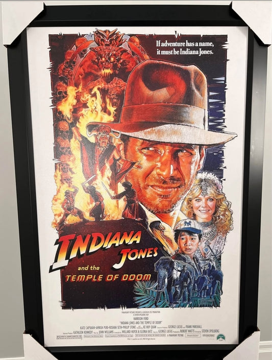 21x16 Indiana Jones Temple of Doom Movie Textured Fine Art Print