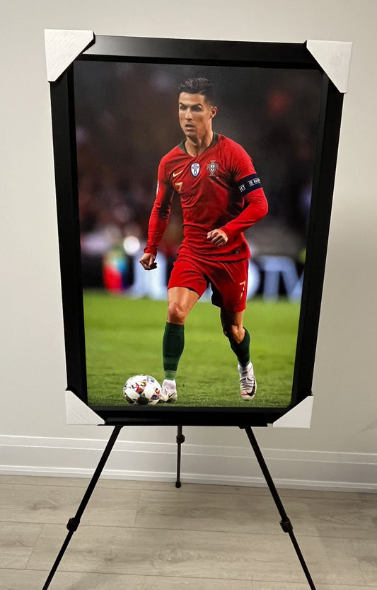 21x16 Portugal Ronaldo Football Soccer Textured Fine Art Print