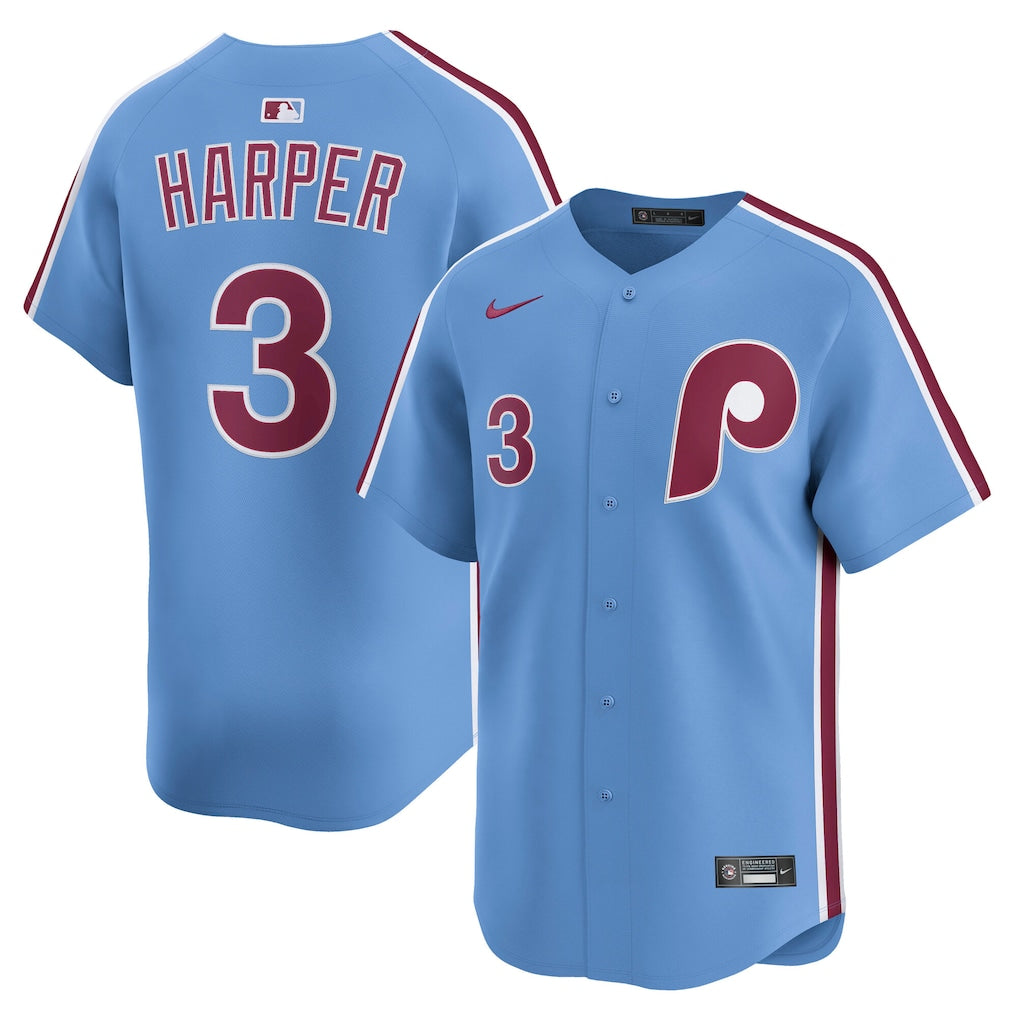 Philadelphia Phillies Harper Powder Blue Baseball Jersey Size Mens Medium