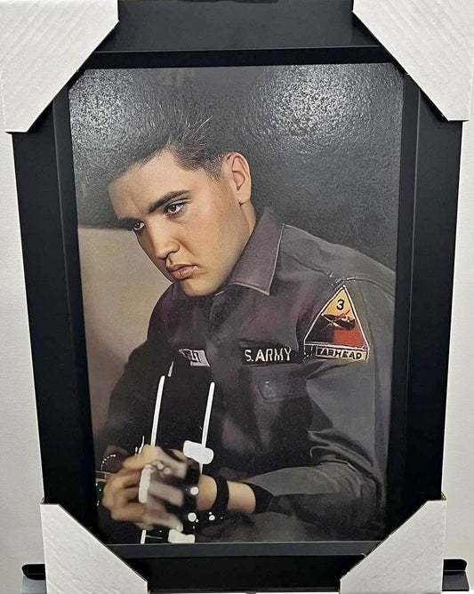 21x16 Elvis Presley Textured Fine Art Print Frame