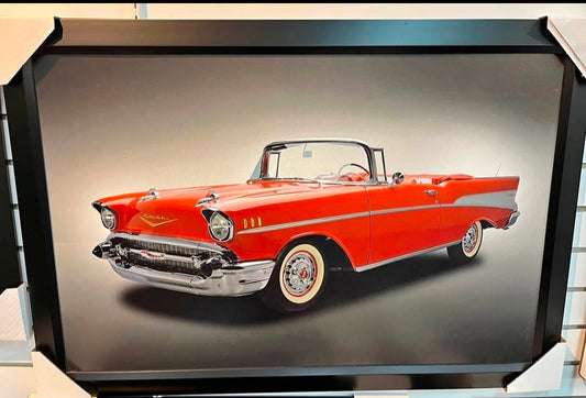 26x38 Wall Art Automotive 1957 Chevrolet Bel Air Textured Fine Art Print