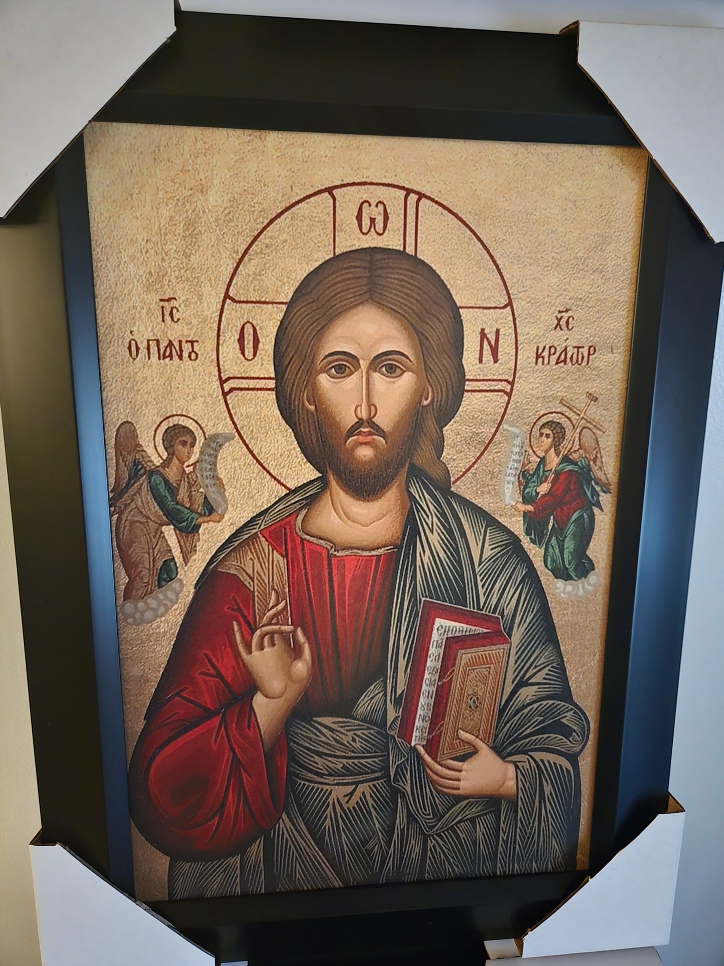 21x16 Religous Orthodox Jesus Christ Textured Fine Art Print