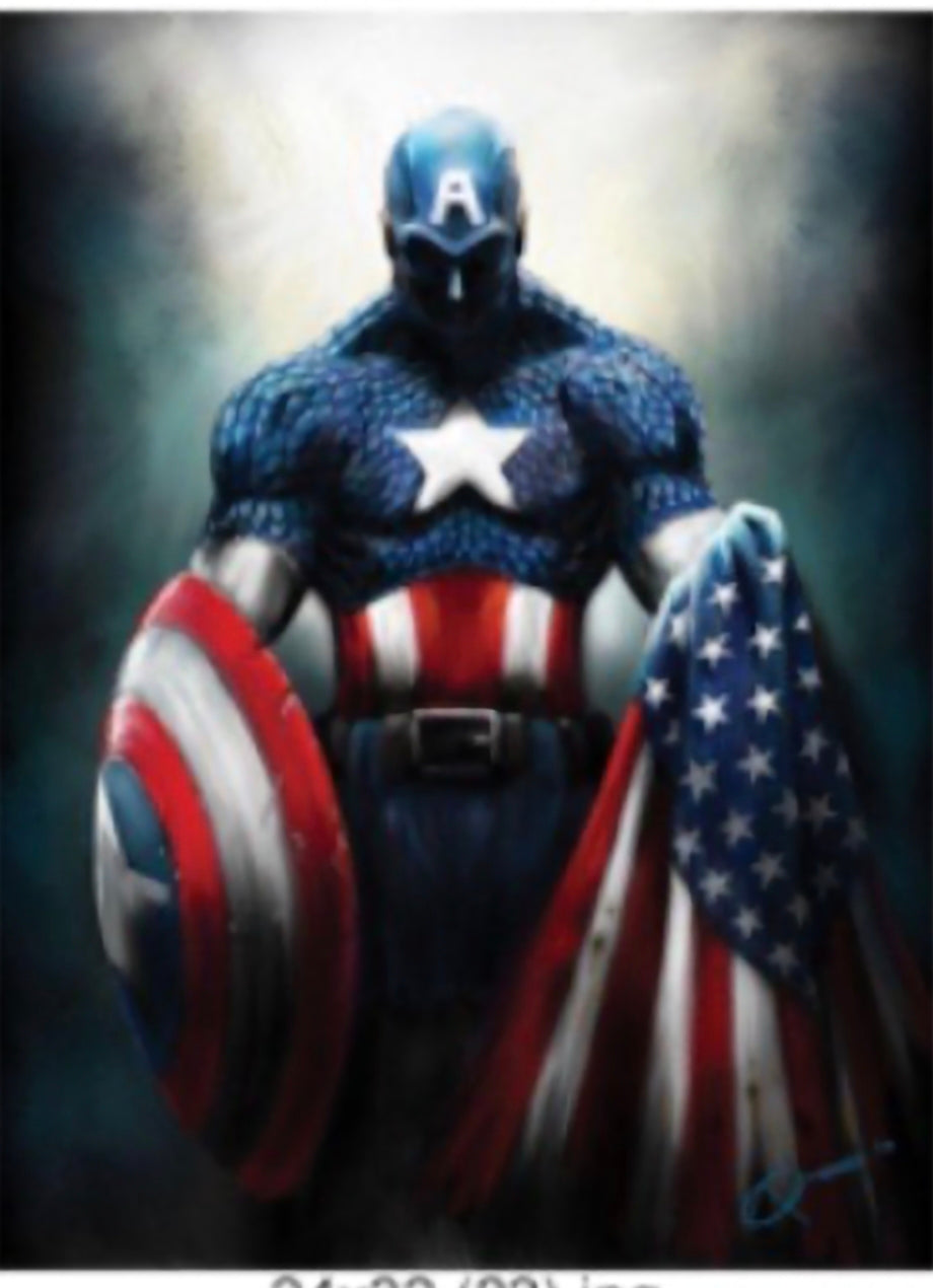 21x16 Marvel Comics Captain America Textured Fine Art Print