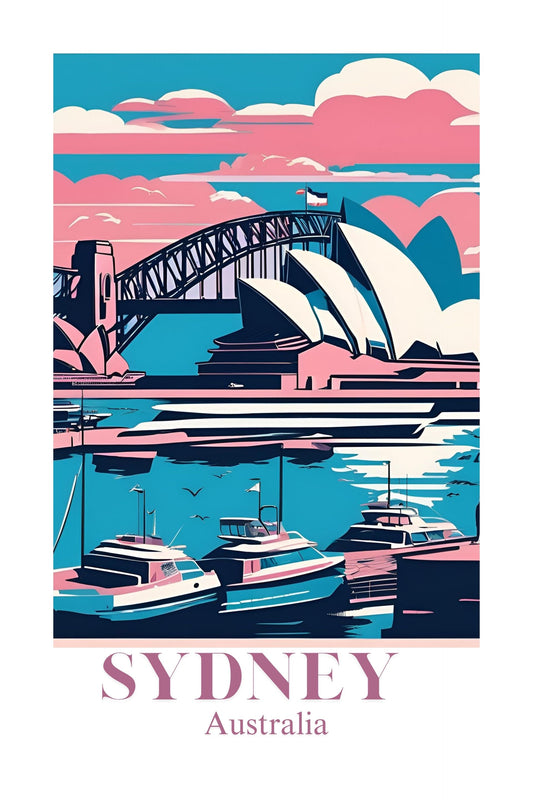 21x16 Wall Art Scenic Sydney Australia Textured Fine Art Print
