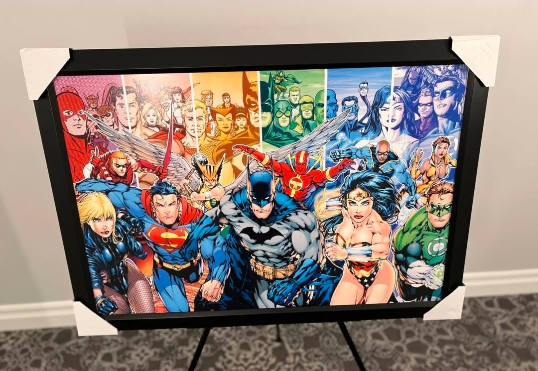 26x38 DC Comics Justice League Superman Batman Wonder Woman Textured Fine Art Print