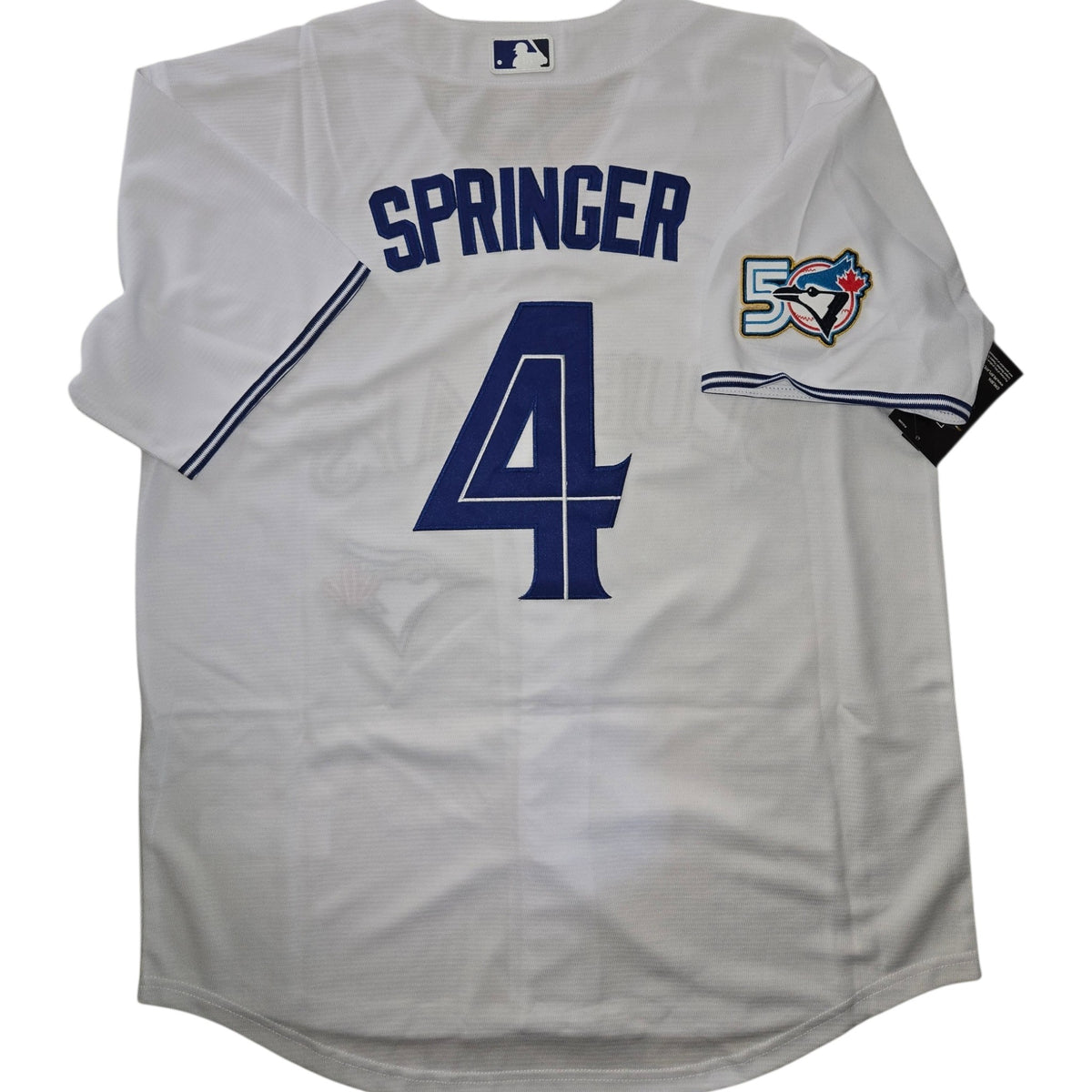 Toronto Blue Jays 50th Patch Springer White Baseball Jersey Size Mens XL
