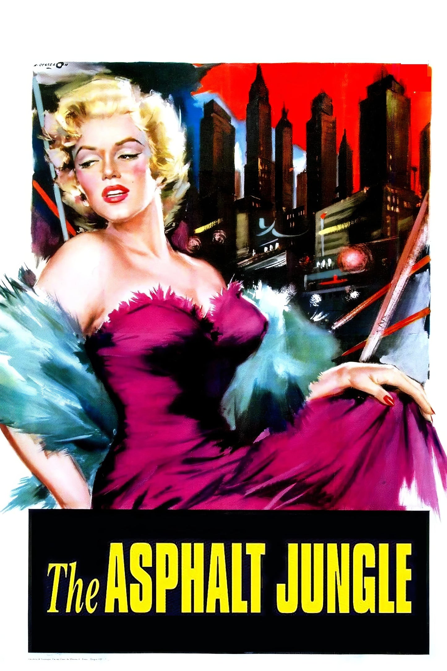 26x38 Movie Marilyn Monroe The Asphalt Jungle Textured Fine Art Print Frame